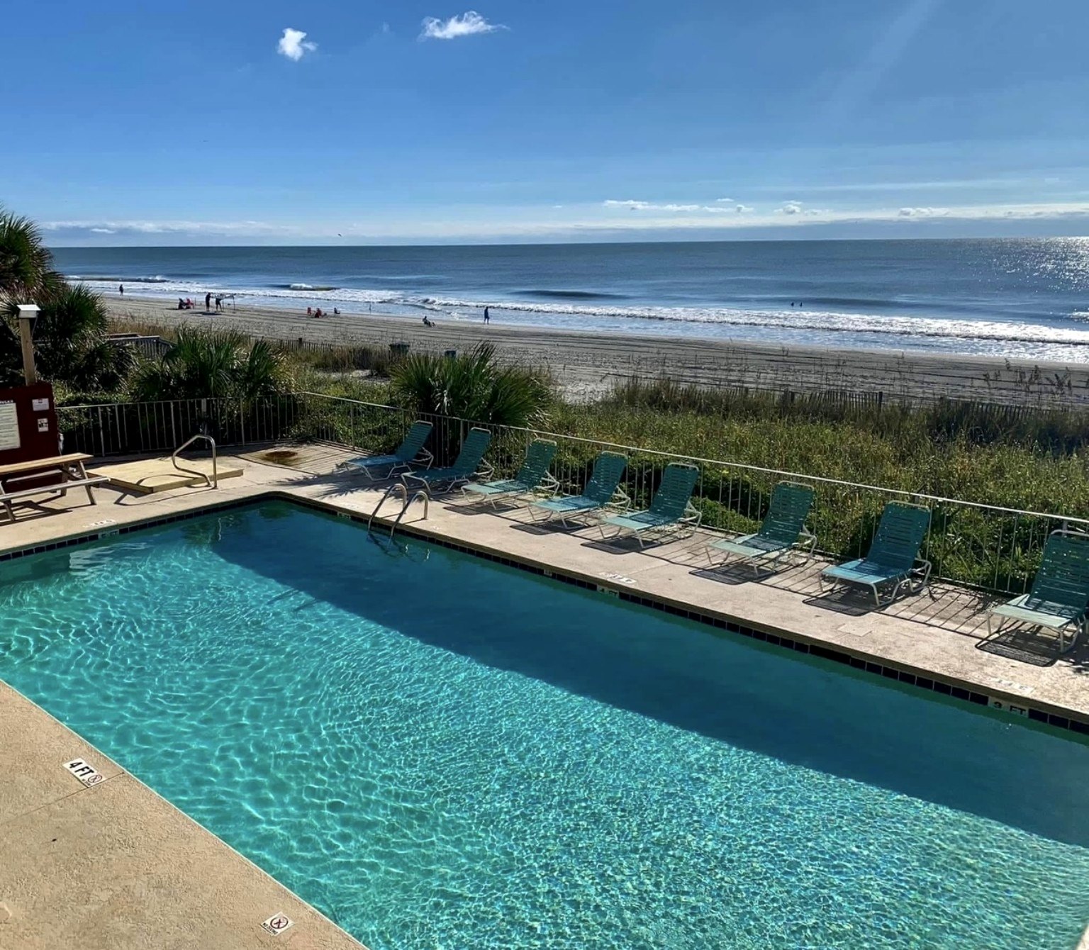 Oceanfront pool overlooking the beach and Atlantic Ocean